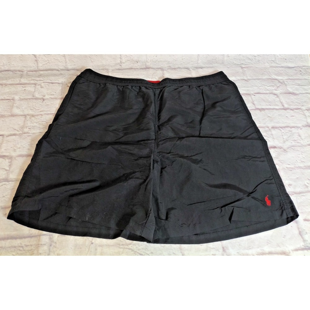 Polo Ralph Lauren Men's Solid Black Swimsuit Swim Trunks‎ with Pony 2XLT